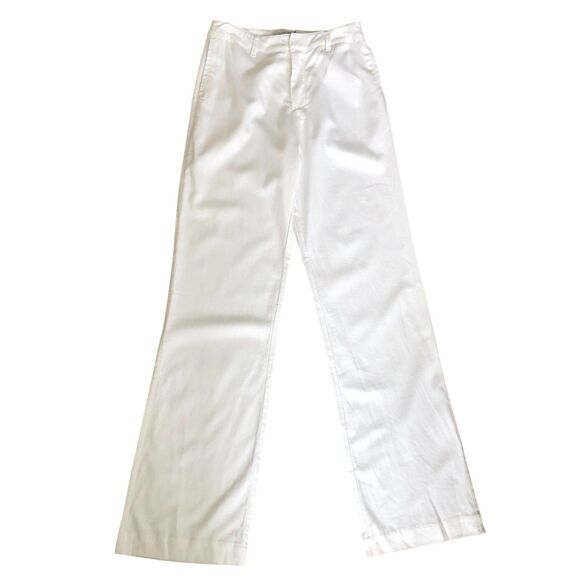 All Things Golden NWT White Linen Blend High Waist Straight Leg Trouser Pants M - Picture 1 of 13
